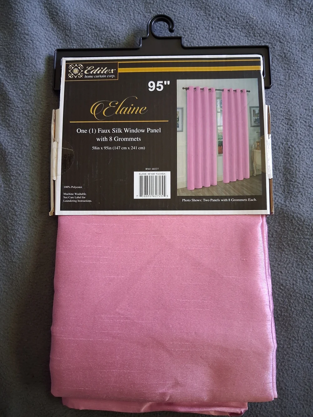Edilex Elaine Faux Silk Curtain Panel - Pink (95
